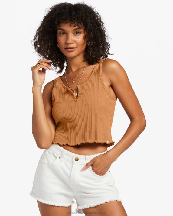 Women Summer Spice Billabong Notch Tank Ribbed Tank Top 80P81797