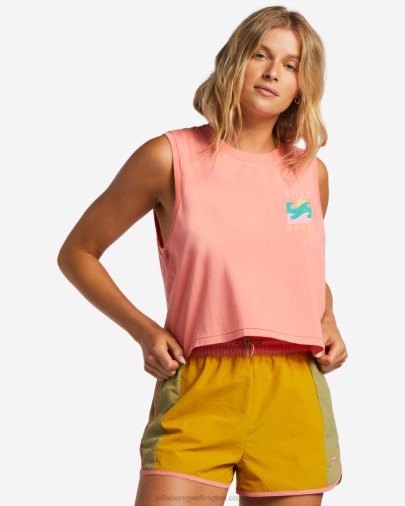 Women Sweet Coral Billabong A/Div Tank Top 80P81774