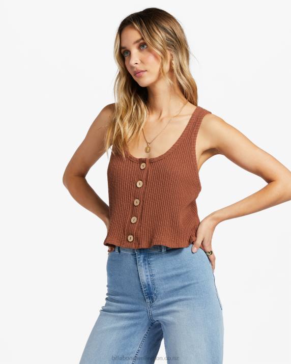 Women Toasted Coconut Billabong Keep Going Tank Top 80P81916