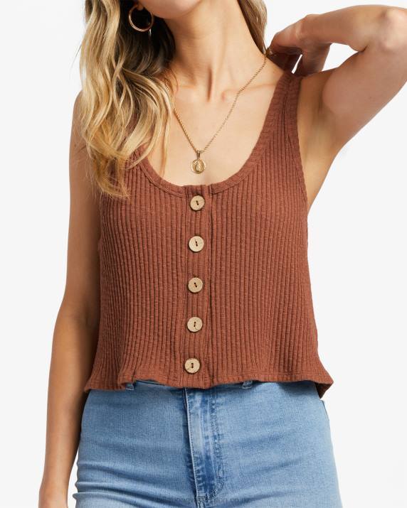 Women Toasted Coconut Billabong Keep Going Tank Top 80P81916