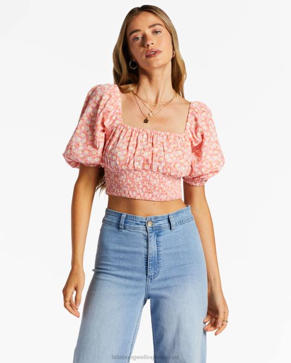 Women Flamingo Billabong Only You Crop Top 80P82050
