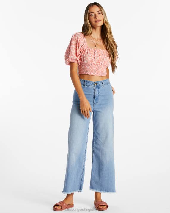 Women Flamingo Billabong Only You Crop Top 80P82050
