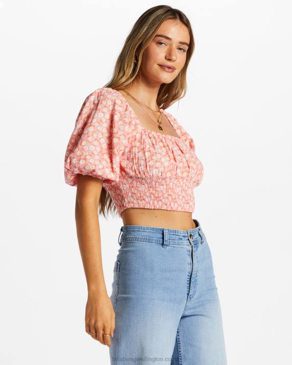 Women Flamingo Billabong Only You Crop Top 80P82050