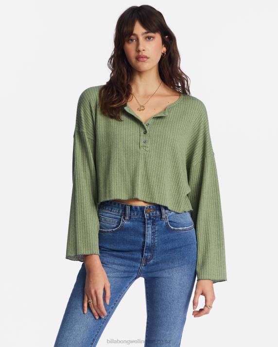 Women Luv Army Billabong Come Again Cozy Lounge Top 80P82121