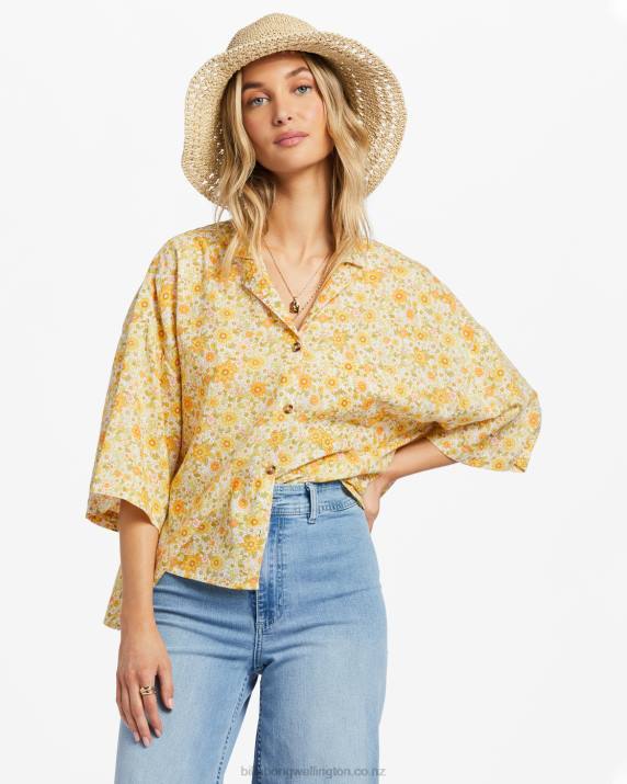 Women Multi Billabong All Good Button-Down Top 80P81846