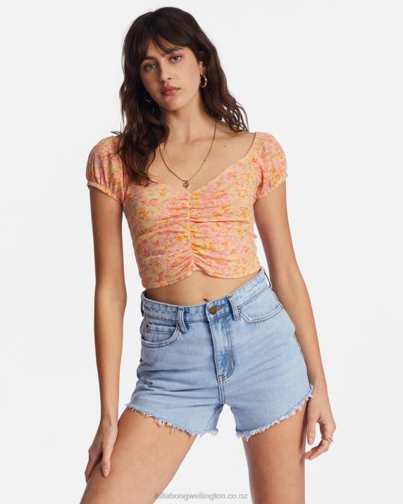 Women Peach Punch Billabong Pretty Sweet Crop Top 80P82168