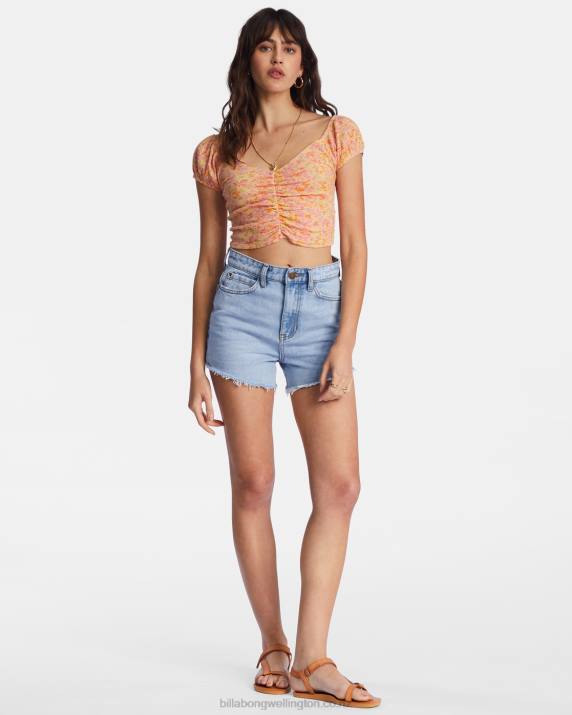 Women Peach Punch Billabong Pretty Sweet Crop Top 80P82168