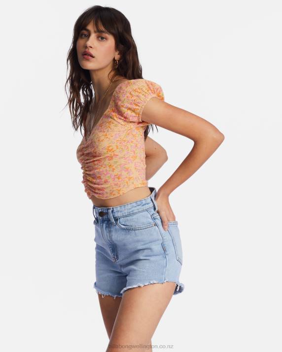 Women Peach Punch Billabong Pretty Sweet Crop Top 80P82168