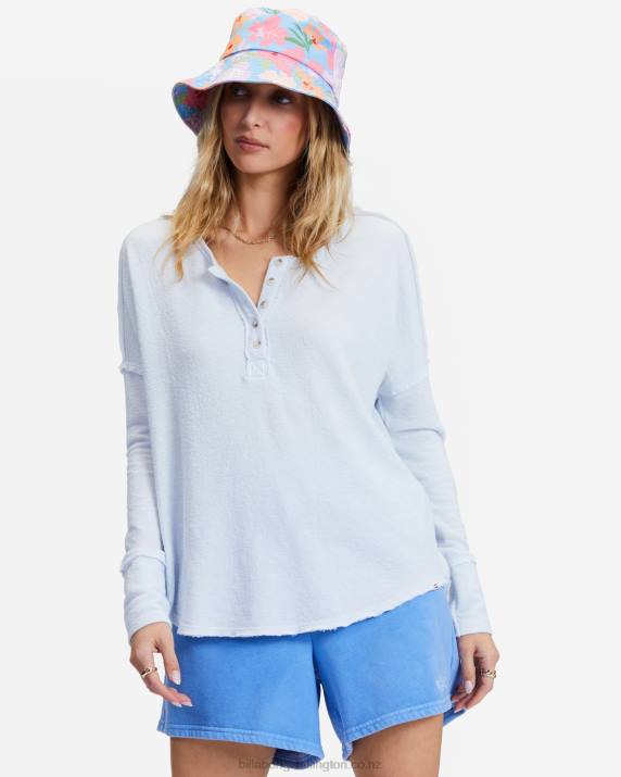 Women Rain Drop Billabong New Anyday Henley Top 80P82306