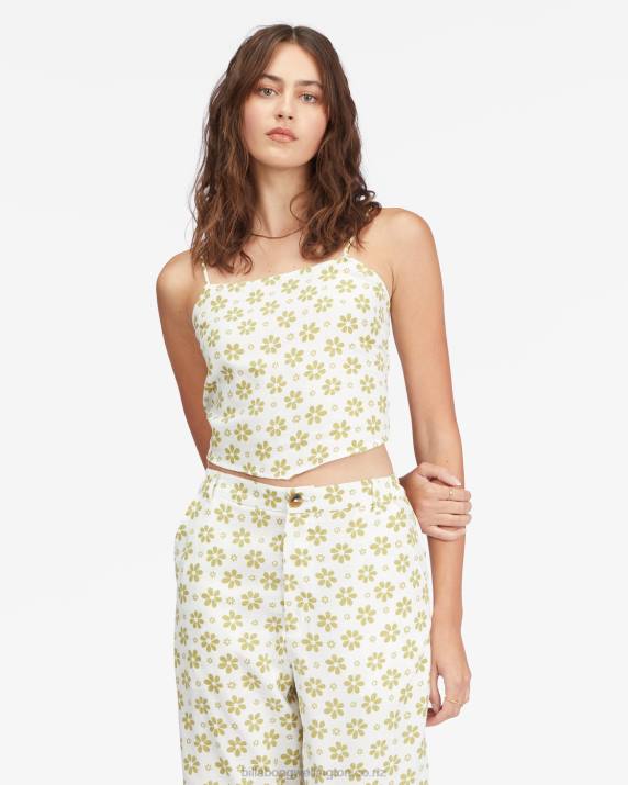 Women Salt Crystal Billabong Double Take Handkerchief Crop Top 80P82277