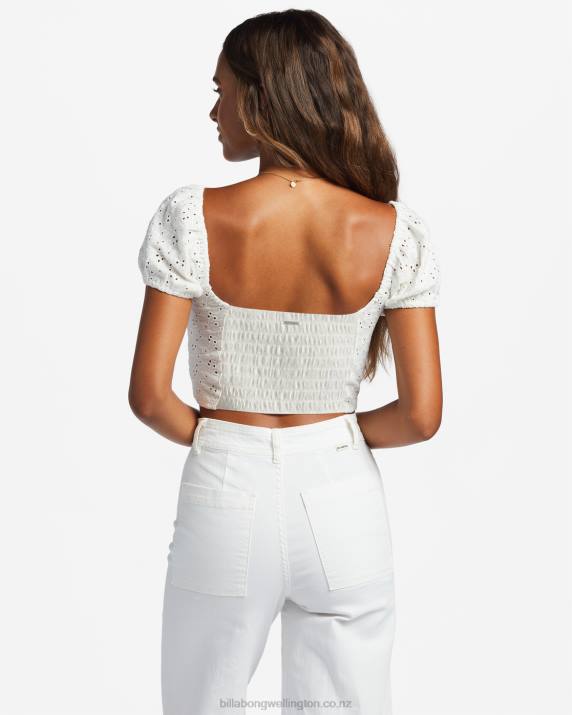 Women Salt Crystal Billabong Last Kiss Puff Sleeve Top 80P81796