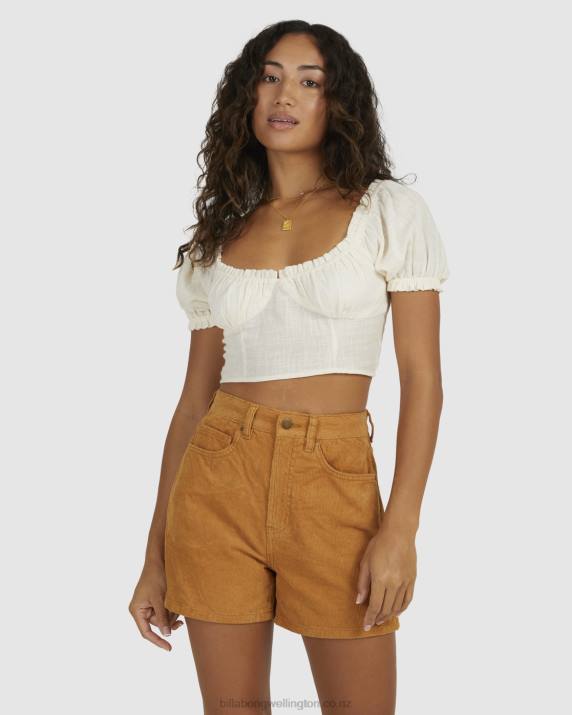 Women Salt Crystal Billabong Monique Puff Sleeve Top 80P81958