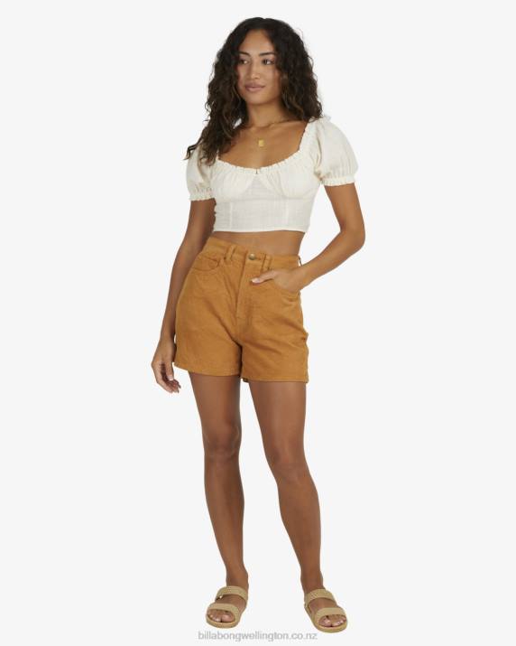 Women Salt Crystal Billabong Monique Puff Sleeve Top 80P81958