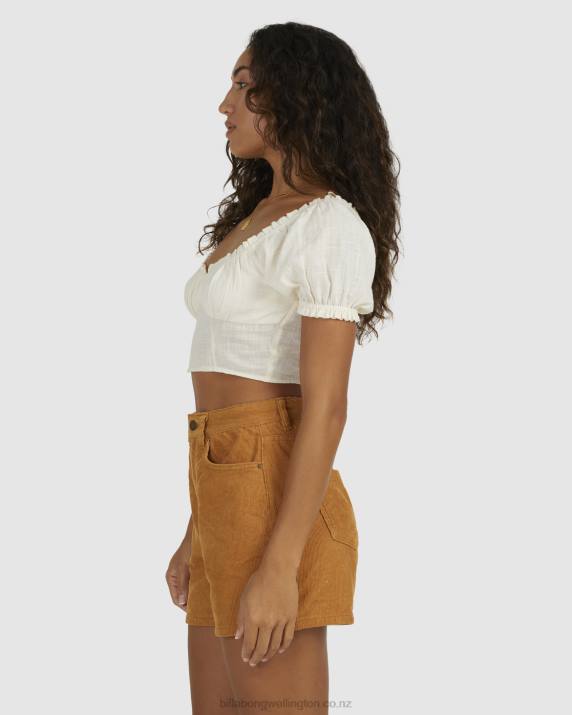 Women Salt Crystal Billabong Monique Puff Sleeve Top 80P81958