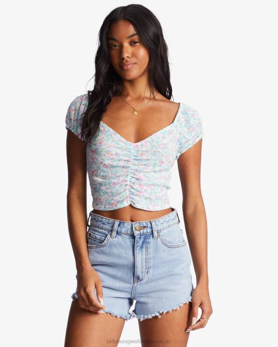 Women Salt Crystal Billabong Pretty Sweet Crop Top 80P82195