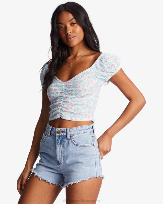 Women Salt Crystal Billabong Pretty Sweet Crop Top 80P82195