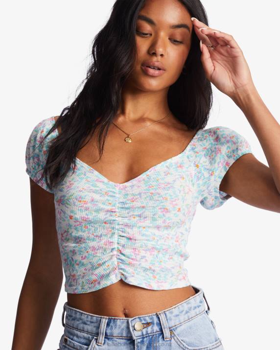 Women Salt Crystal Billabong Pretty Sweet Crop Top 80P82195