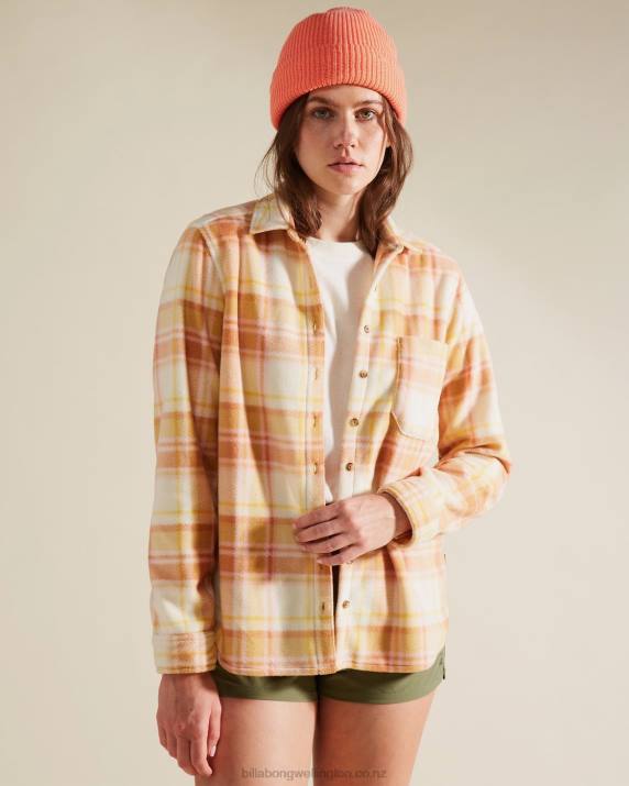 Women Toffee Billabong A/Div Forge Flannel Top 80P82377