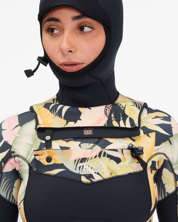Women Jungle Night Billabong 4/3 Salty Dayz Hooded Full Wetsuit 80P82593