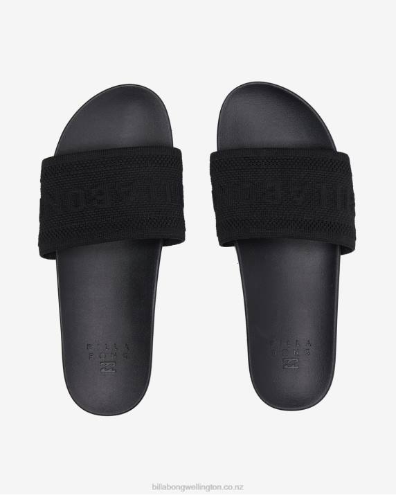 Women Black Billabong Cruz Slider Sandals 80P82530
