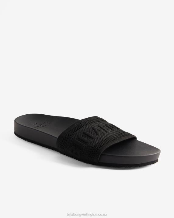 Women Black Billabong Cruz Slider Sandals 80P82530