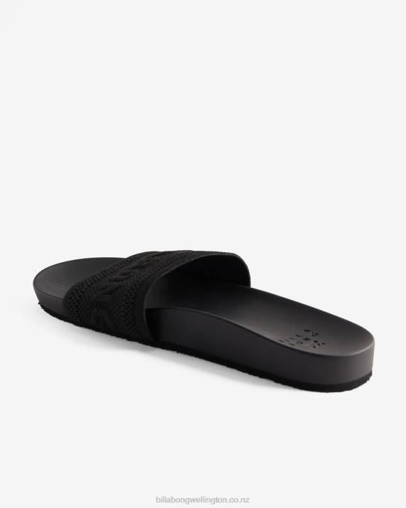 Women Black Billabong Cruz Slider Sandals 80P82530
