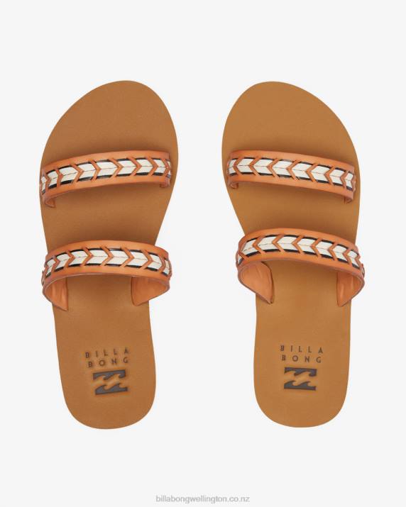 Women Black/Tan Billabong Nori Slider Sandals 80P82522