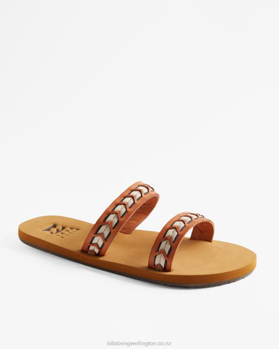 Women Black/Tan Billabong Nori Slider Sandals 80P82522