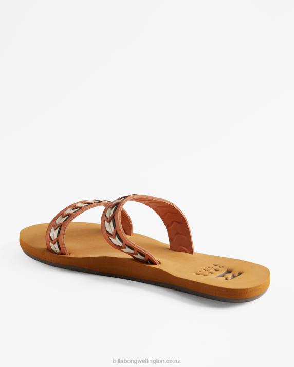 Women Black/Tan Billabong Nori Slider Sandals 80P82522