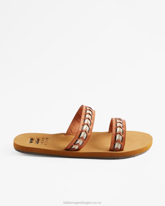 Women Black/Tan Billabong Nori Slider Sandals 80P82522