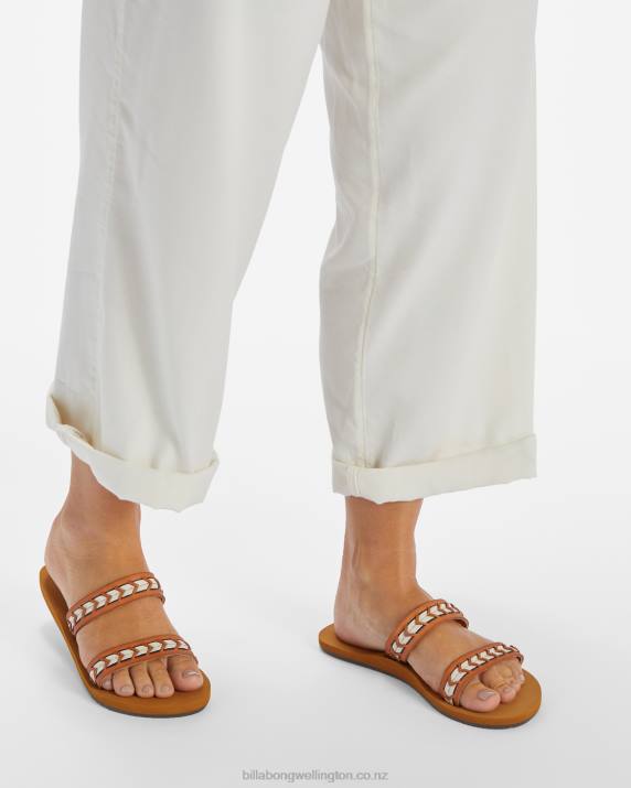 Women Black/Tan Billabong Nori Slider Sandals 80P82522