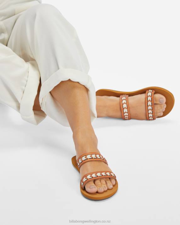 Women Black/Tan Billabong Nori Slider Sandals 80P82522