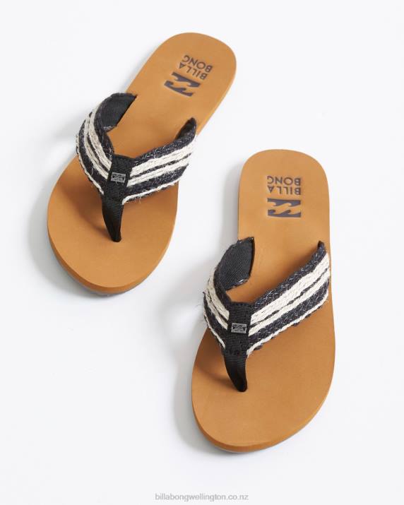 Women Black/White Billabong Baja Sandals 80P82521