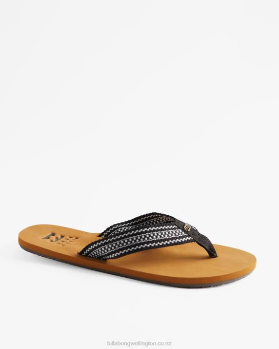 Women Black/White Billabong Baja Sandals 80P82521