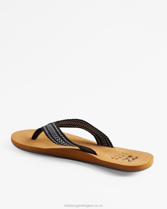Women Black/White Billabong Baja Sandals 80P82521