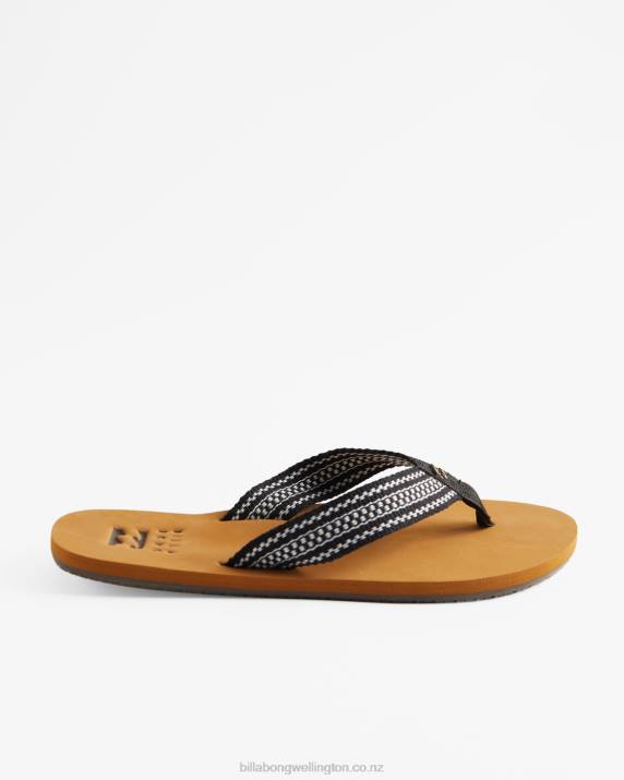 Women Black/White Billabong Baja Sandals 80P82521