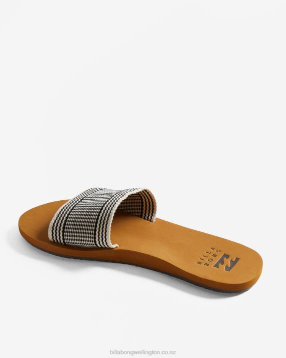 Women Black/White Billabong Kalani Slider Sandals 80P82500