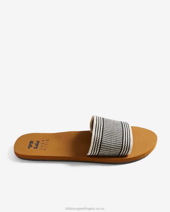 Women Black/White Billabong Kalani Slider Sandals 80P82500