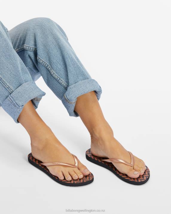 Women Brick Billabong Dama Rubber Flip Flop Sandals 80P82520