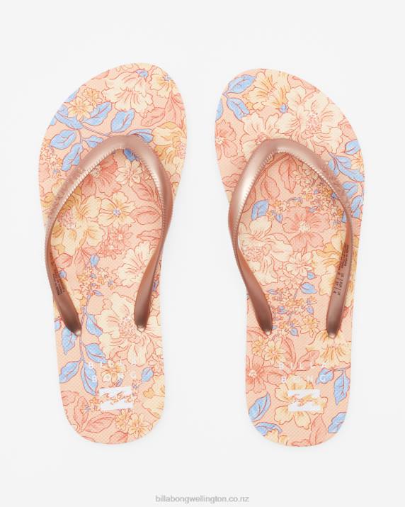 Women Light Melon Billabong Dama Rubber Flip Flop Sandals 80P82523