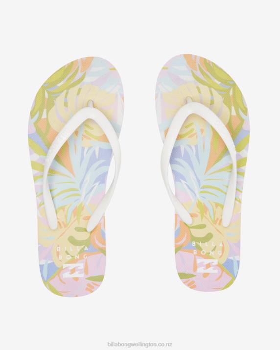 Women Moss Meadow Billabong Dama Rubber Flip Flop Sandals 80P82515