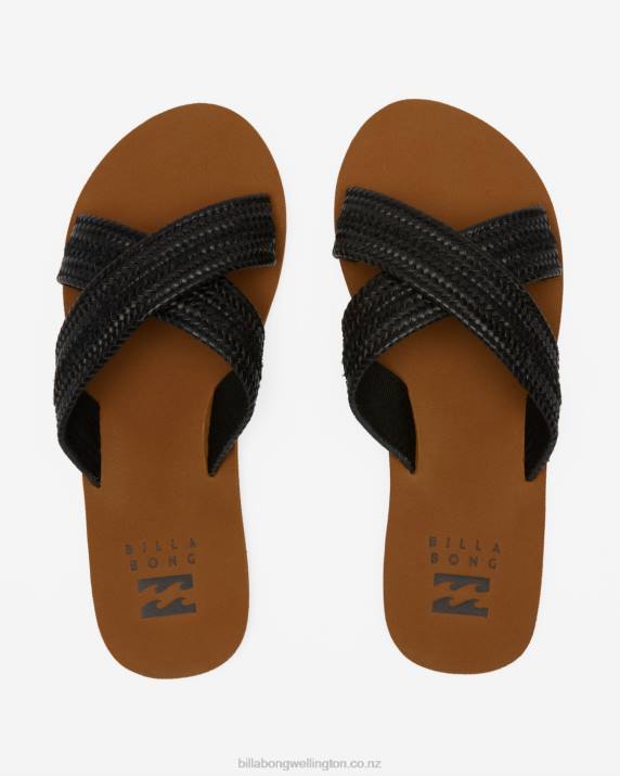 Women Off Black Billabong Avery Slider Sandals 80P82501