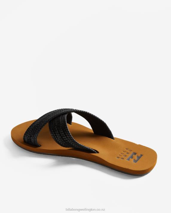 Women Off Black Billabong Avery Slider Sandals 80P82501