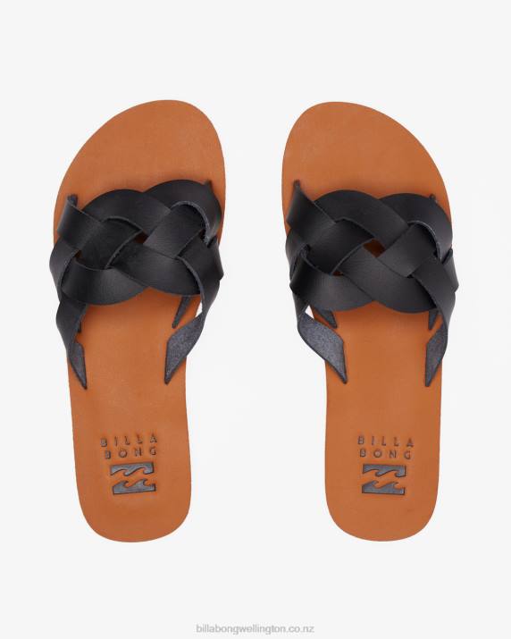 Women Off Black Billabong Lana Slider Sandals 80P82512