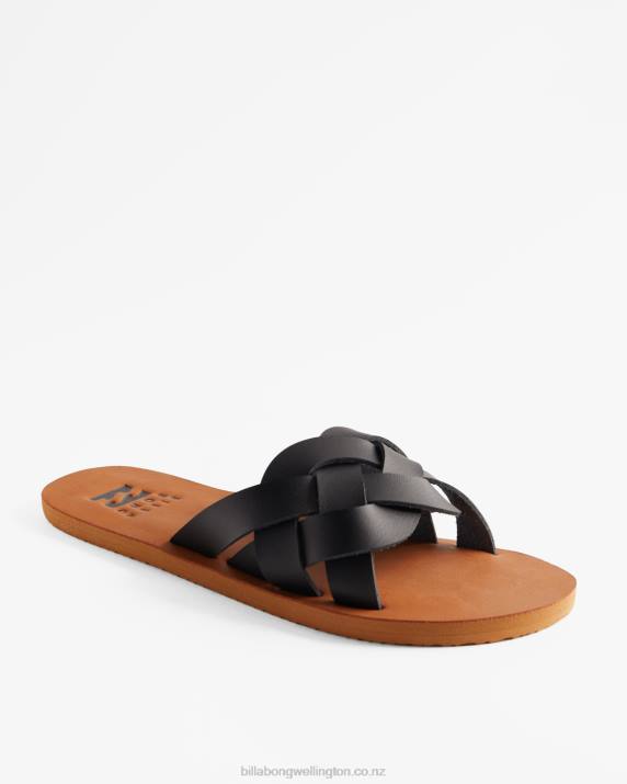 Women Off Black Billabong Lana Slider Sandals 80P82512