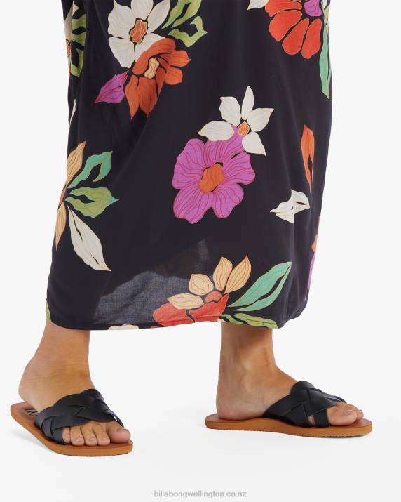 Women Off Black Billabong Lana Slider Sandals 80P82512