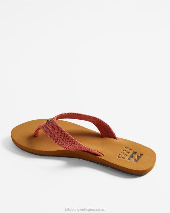 Women Sweet Coral Billabong Kai Braided Sandals 80P82537