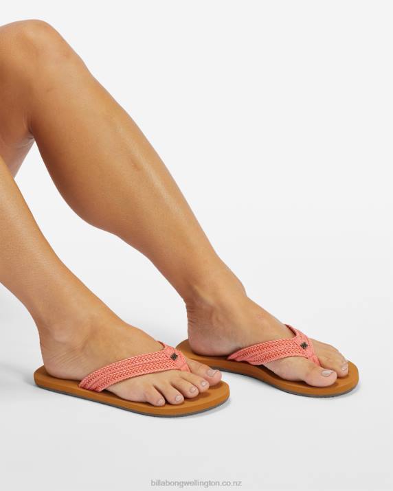 Women Sweet Coral Billabong Kai Braided Sandals 80P82537