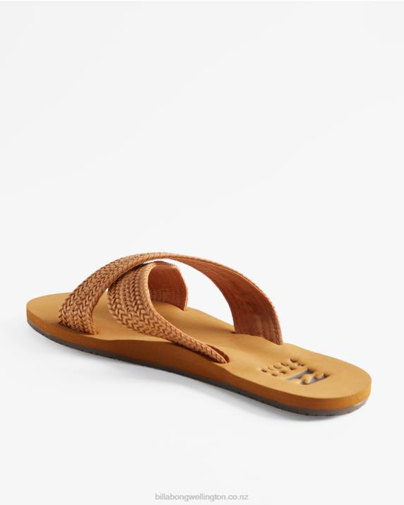 Women Tan Billabong Avery Slider Sandals 80P82498