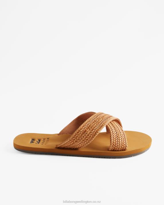 Women Tan Billabong Avery Slider Sandals 80P82498